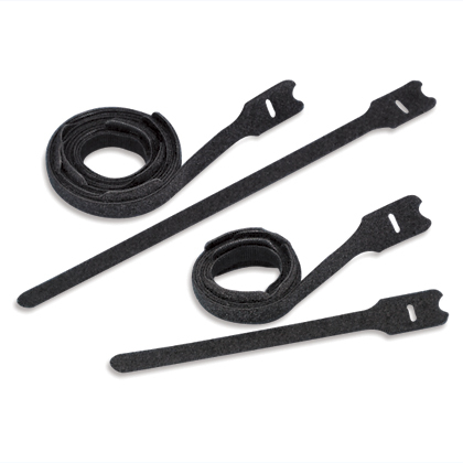 Panduit Tak-Ty Hook & Loop - Loop Tie Cable Tie; Black; Nylon Loop / Polypropylene Hook; Intermediate; 12" Length; 3.18" Bundle Diameter; 10 ct.