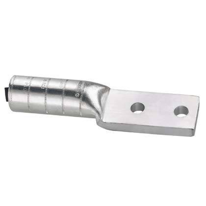 Panduit Aluminum Compression Lug; 2 Holes; Code Conductor; 1000kcmil Stranded Al/Cu; 1/2" Stud; Straight Tongue; Brown; 1 ct.