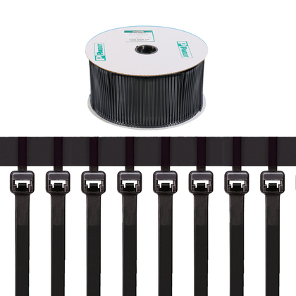 Panduit Pan-Ty Cable Tie; Black; Nylon 6.6 - Weather Resistant; Standard; 7.4" Length; 1.88" Bundle Diameter; 2 Reels - 2500 each