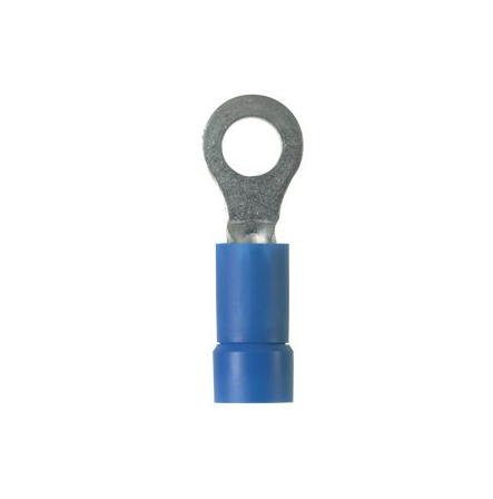Panduit Pan-Term Ring Terminal; #16 - 14; #10 Stud; Blue; Vinyl - Funnel Entry; 1000 ct.