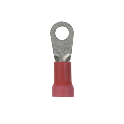 Panduit Pan-Term Ring Terminal; #8; #10 Stud; Red; Vinyl; 25 ct.