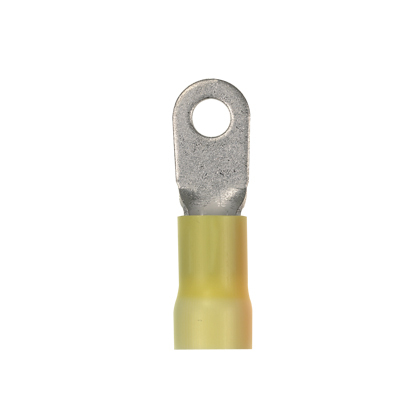 Panduit Pan-Term Ring Terminal; #4; #10 Stud; Yellow; Vinyl; 200 ct.