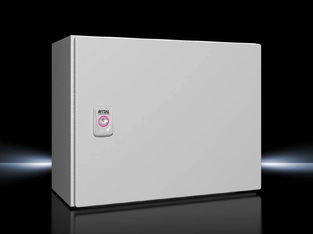 Rittal Wallmount Enclosure; 11.8" x 15" x 8.3"; Carbon Steel; Solid Cover; Hinge Connection; NEMA 4