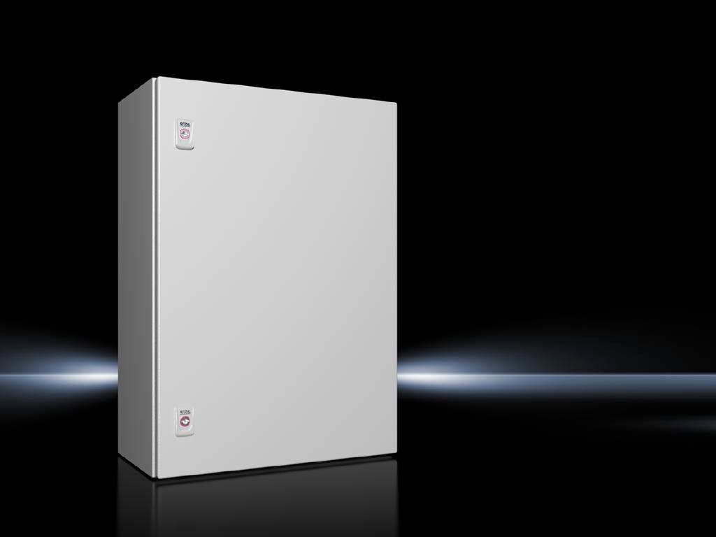 Rittal Wallmount Enclosure; 29.9" x 19.7" x 9.8"; Carbon Steel; Solid Cover; Hinge Connection; NEMA 4
