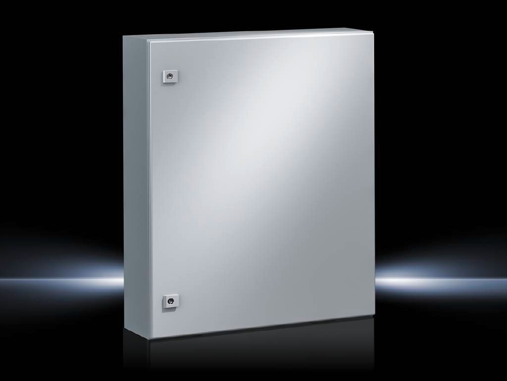 Rittal Wallmount Enclosure; 32" x 24" x 10"; Carbon Steel; Solid Cover; Hinge (on right) Connection; NEMA 4