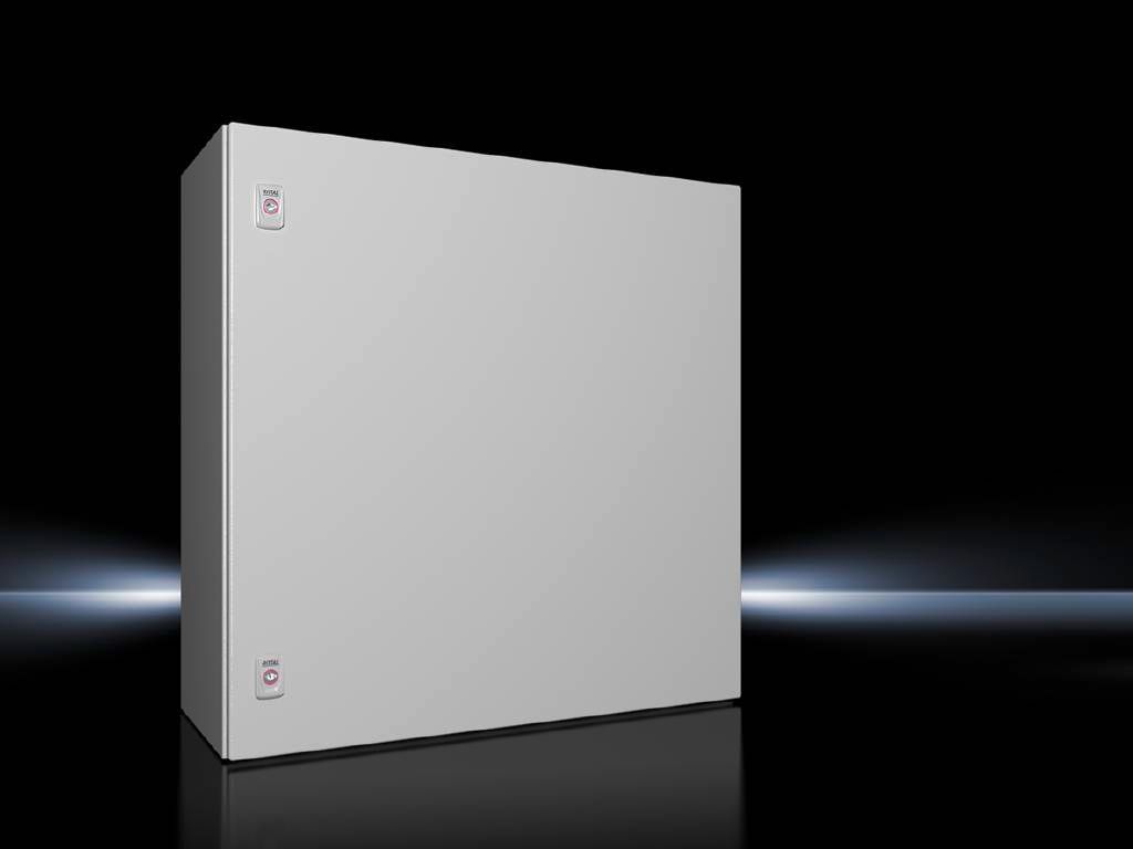 Rittal Wallmount Enclosure; 29.9" x 29.9" x 11.8"; Carbon Steel; Solid Cover; Hinge Connection; NEMA 4
