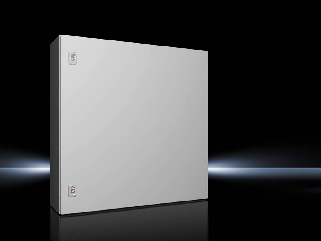 Rittal Wallmount Enclosure; 29.9" x 29.9" x 8.3"; Carbon Steel; Solid Cover; Hinge Connection; NEMA 4