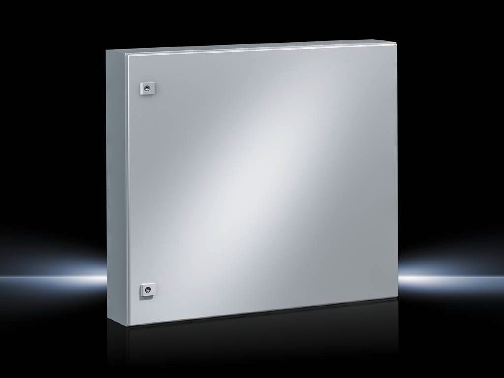 Rittal Wallmount Enclosure; 30" x 30" x 8"; Carbon Steel; Solid Cover; Hinge (on right) Connection; NEMA 4
