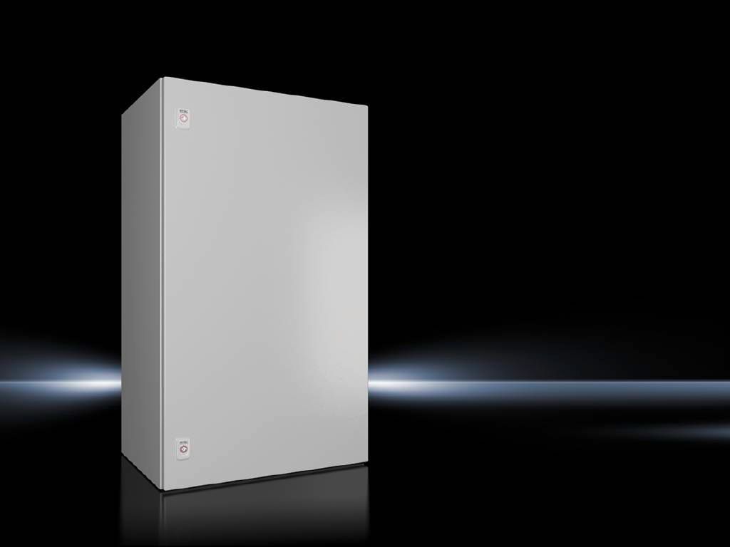 Rittal Wallmount Enclosure; 39.4" x 23.6" x 15.7"; Carbon Steel; Solid Cover; Hinge Connection; NEMA 4