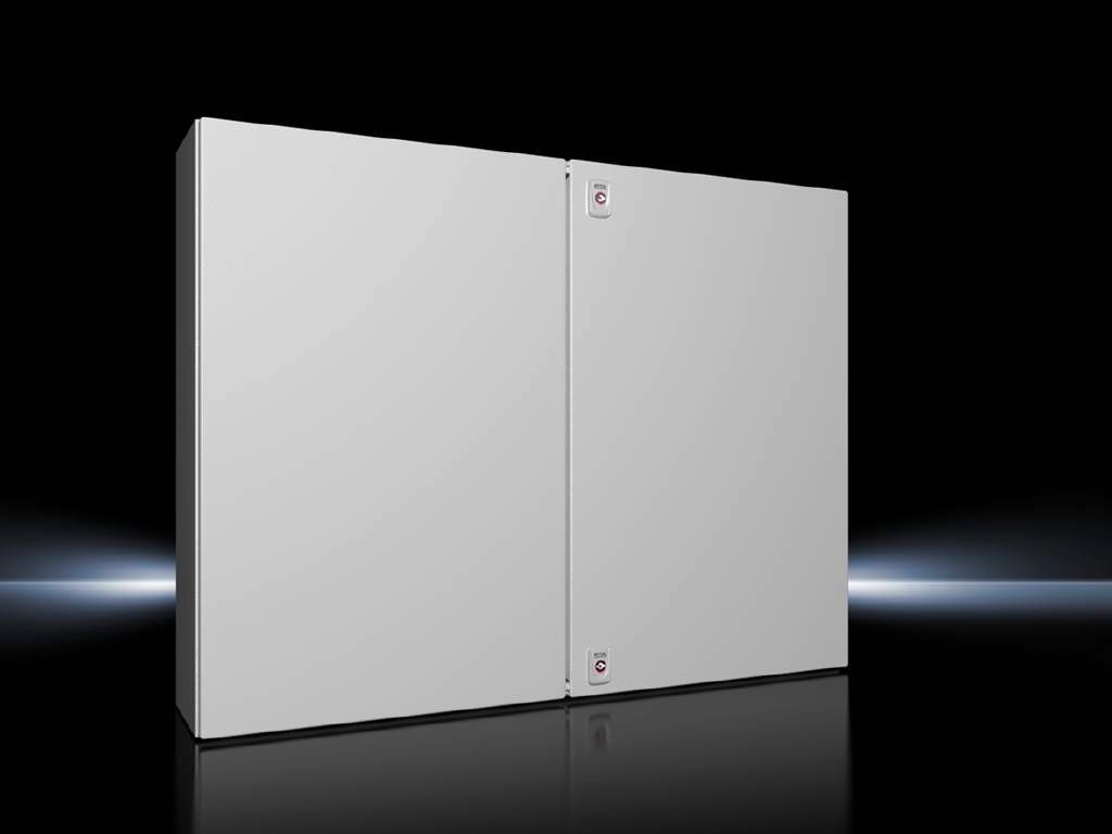 Rittal Wallmount Enclosure; 29.9" x 39.4" x 8.3"; Carbon Steel; Solid Cover; Hinge Connection; NEMA 4