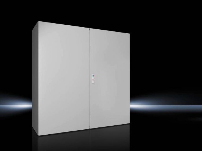 Rittal Wallmount Enclosure; 47.2" x 47.2" x 15.7"; Carbon Steel; Solid Cover; Hinge Connection; NEMA 12