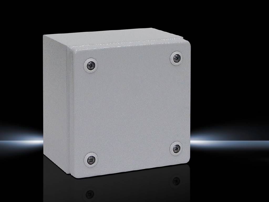 Rittal Wallmount Enclosure; 6" x 6" x 5"; Carbon Steel; Solid Cover; Quick-Release Connection; NEMA 4