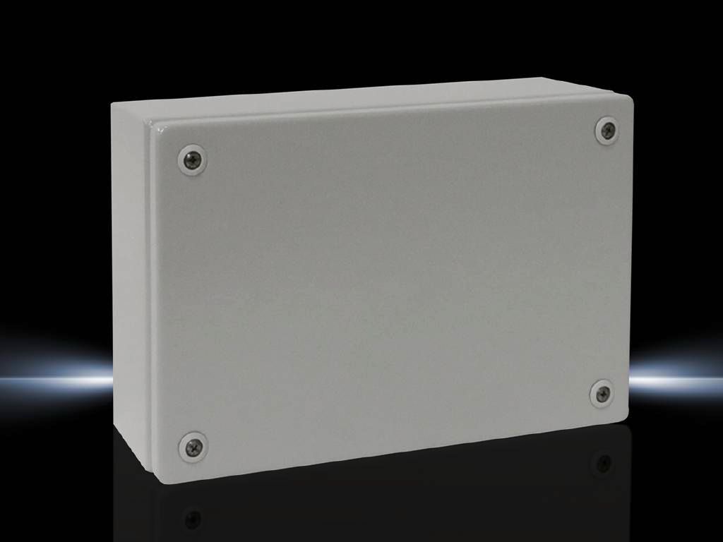 Rittal Wallmount Enclosure; 8" x 12" x 5"; Carbon Steel; Solid Cover; Quick-Release Connection; NEMA 4