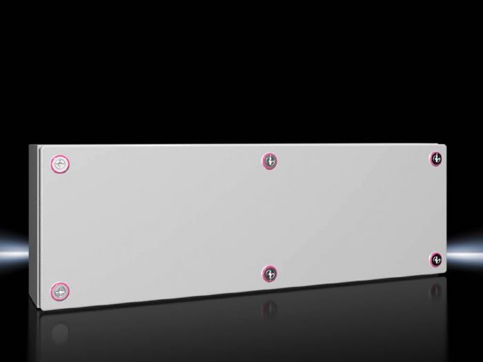 Rittal Wallmount Enclosure; 7.9" x 23.6" x 4.7"; Carbon Steel; Solid Cover; Cam Lock Connection; NEMA 4