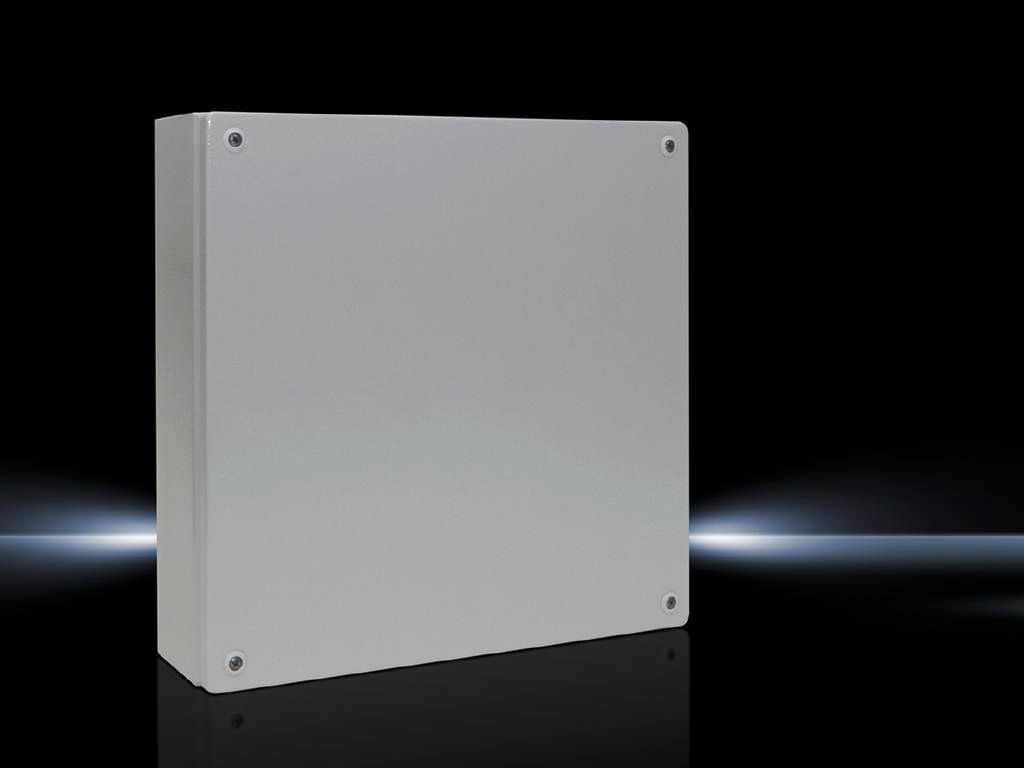 Rittal Wallmount Enclosure; 16" x 16" x 5"; Carbon Steel; Solid Cover; Quick-Release Connection; NEMA 4