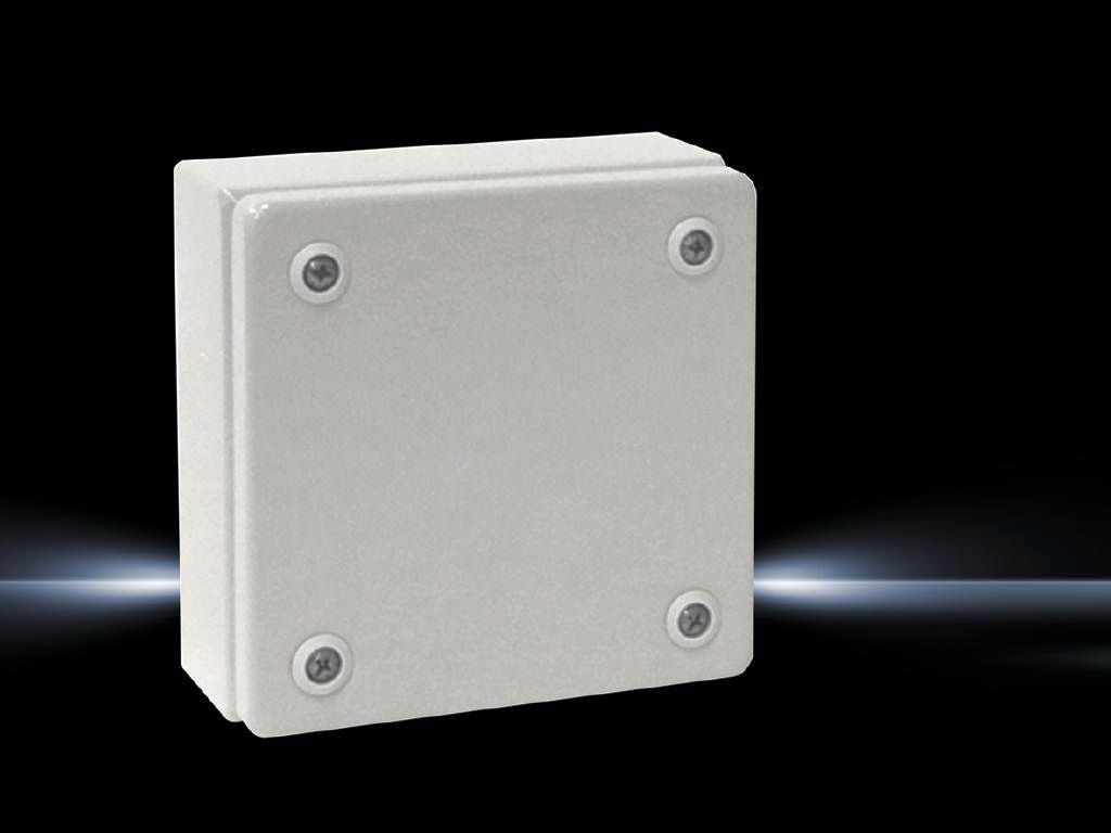 Rittal Wallmount Enclosure; 6" x 6" x 3"; Carbon Steel; Solid Cover; Quick-Release Connection; NEMA 4