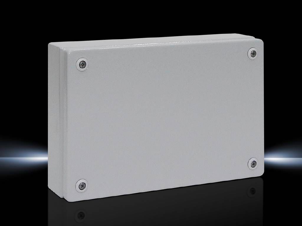 Rittal Wallmount Enclosure; 8" x 12" x 3"; Carbon Steel; Solid Cover; Quick-Release Connection; NEMA 4