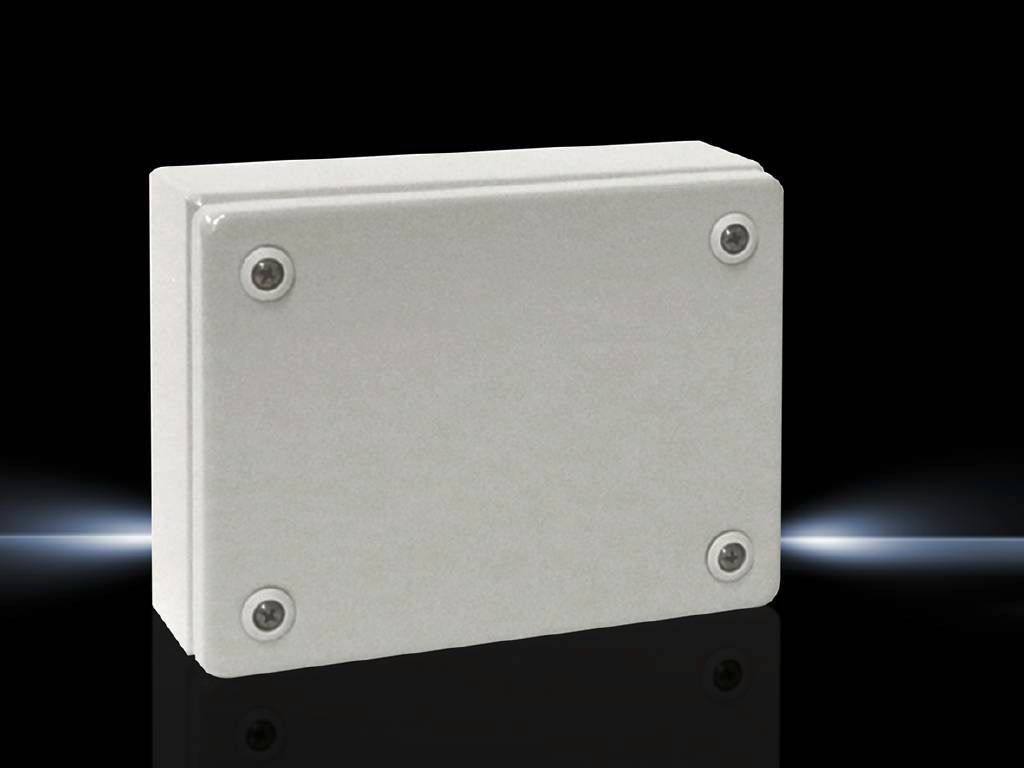 Rittal Wallmount Enclosure; 6" x 8" x 3"; Carbon Steel; Solid Cover; Quick-Release Connection; NEMA 4