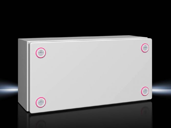 Rittal Wallmount Enclosure; 5.9" x 11.8" x 4.7"; Carbon Steel; Solid Cover; Cam Lock Connection; NEMA 12