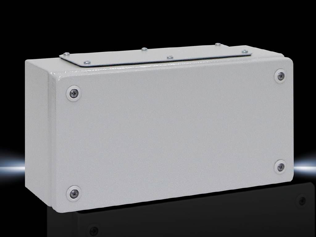 Rittal Wallmount Enclosure; 6" x 12" x 5"; Carbon Steel; Solid Cover; Quick-Release Connection; NEMA 12