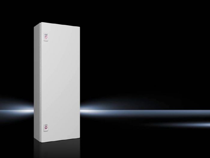Rittal Wallmount Enclosure; 31.5" x 11.8" x 6.1"; Carbon Steel; Solid Cover; Hinge Connection; NEMA 4