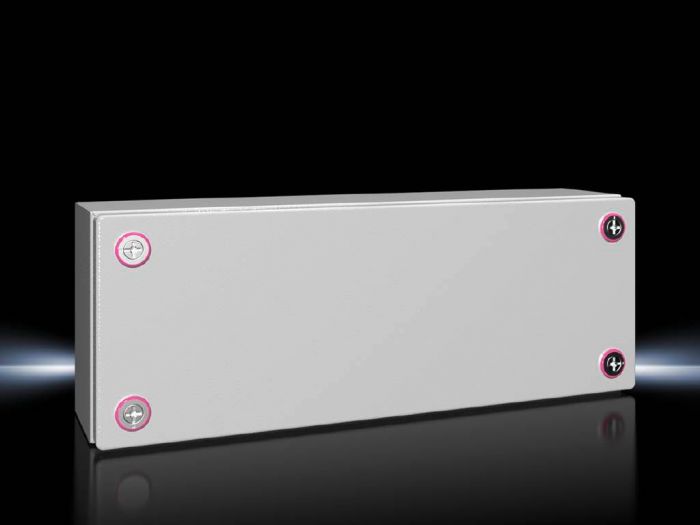 Rittal Wallmount Enclosure; 5.9" x 15.7" x 4.7"; Carbon Steel; Solid Cover; Cam Lock Connection; NEMA 4