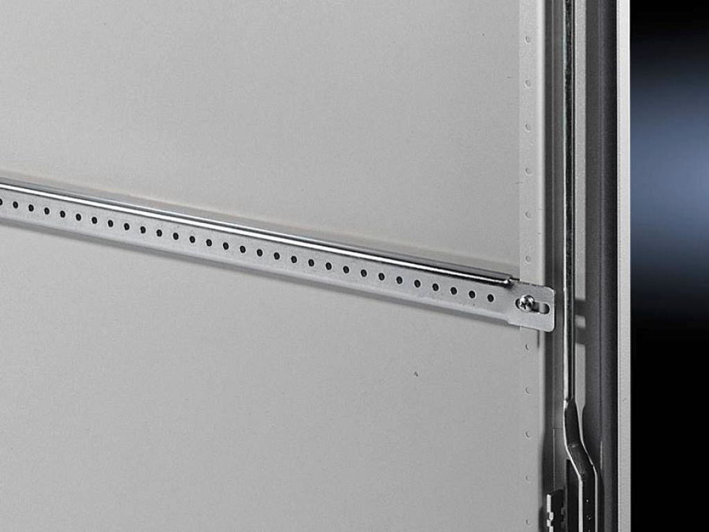 Rittal Support Strip; 4.5mm diameter hole on 25mm DIN pitch pattern; zinc-plated steel; 20 pcs.