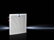 Rittal Enclosure Fan&plus;Filter; 453.2 cfm; 230VAC 1-Phase 50/60Hz; 323mm x 323mm x 25mm; Wall/Door Mount; 292x292mm Cutout; IP54; Light Gray RAL 7035
