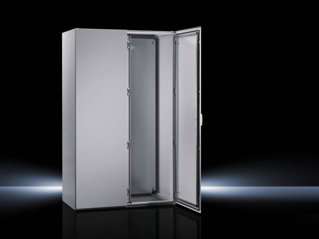 Rittal Freestanding Enclosure; 79" x 47" x 16"; Carbon Steel; Solid Door; Hinge Connection; NEMA 12