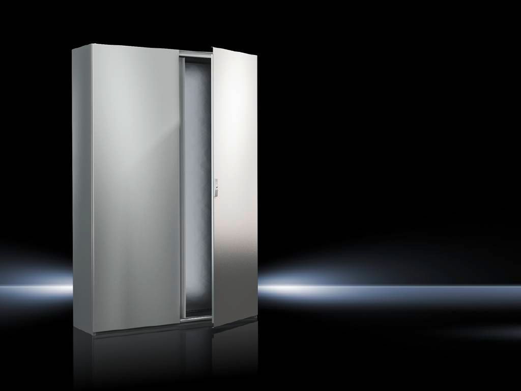 Rittal Freestanding Enclosure; 79" x 47" x 20"; Carbon Steel; Solid Door; Hinge Connection; NEMA 12