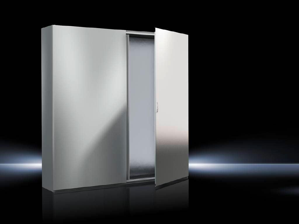 Rittal Freestanding Enclosure; 79" x 71" x 20"; Carbon Steel; Solid Door; Hinge Connection; NEMA 12