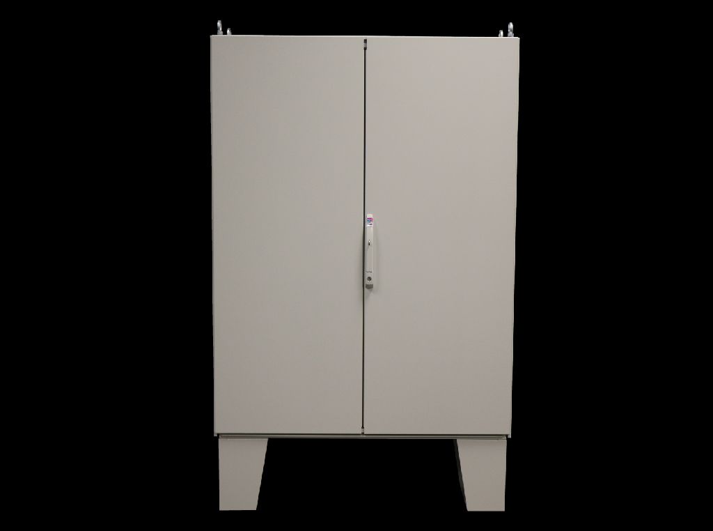 Rittal Freestanding Enclosure; 63" x 63" x 16"; Carbon Steel; Solid Door; Hinge Connection; NEMA 12
