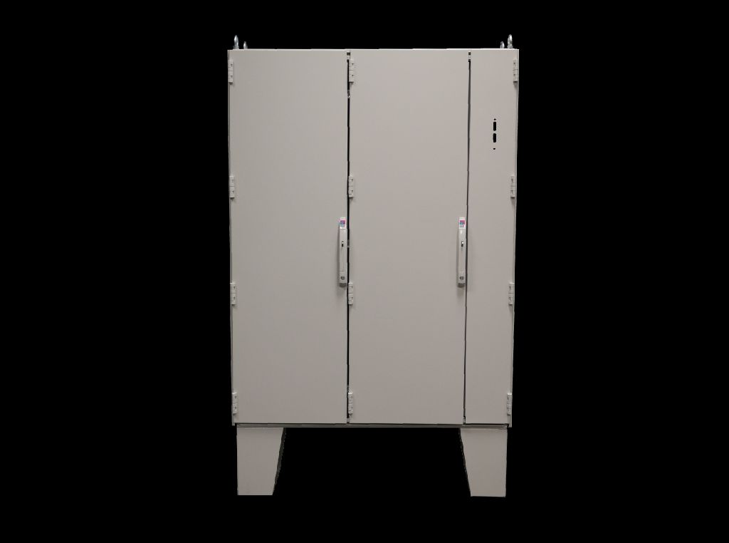 Rittal Freestanding Disconnect Enclosure; 63" x 63" x 16"; Carbon Steel; Solid Door; Hinge Connection; NEMA 12
