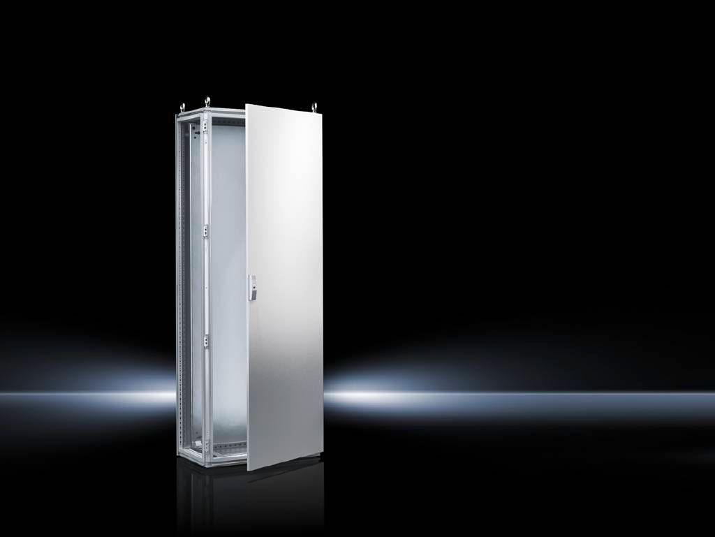 Rittal Freestanding Enclosure; 71" x 24" x 20"; Carbon Steel; Solid Door; Hinge Connection; NEMA 12