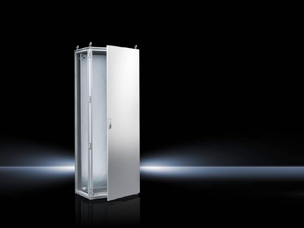 Rittal Freestanding Enclosure; 71" x 24" x 24"; Carbon Steel; Solid Door; Hinge Connection; NEMA 12