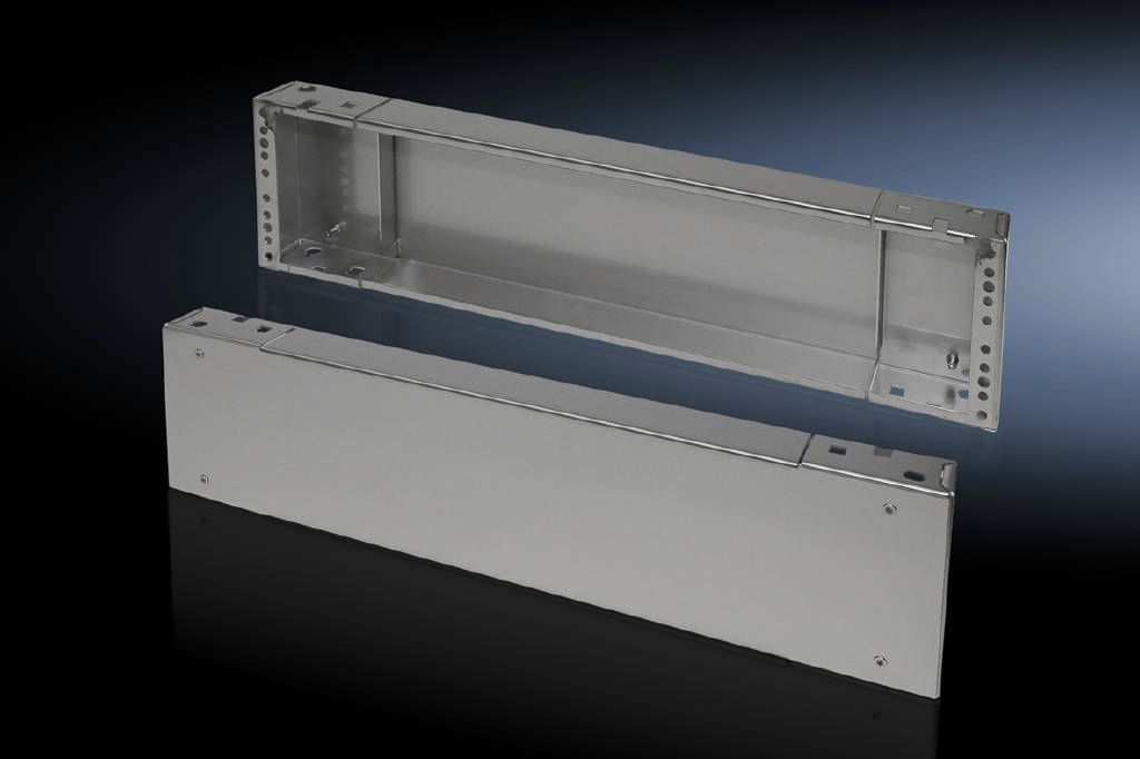 Rittal Base/Plinth Component; front/rear; 8" high; for 32" wide enclosures; solid; stainless steel
