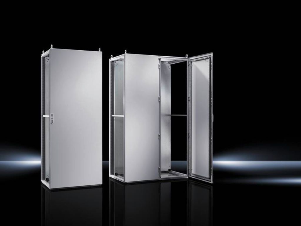 Rittal Freestanding Enclosure; 79" x 63" x 32"; Carbon Steel; Solid Door; Hinge Connection; NEMA 12