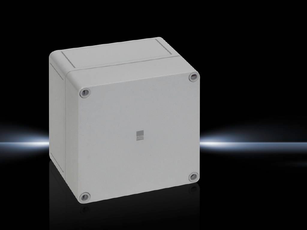Rittal Wallmount Enclosure; 5.1" x 5.1" x 3.9"; Polycarbonate; Solid Cover; Screw Connection; NEMA 4X