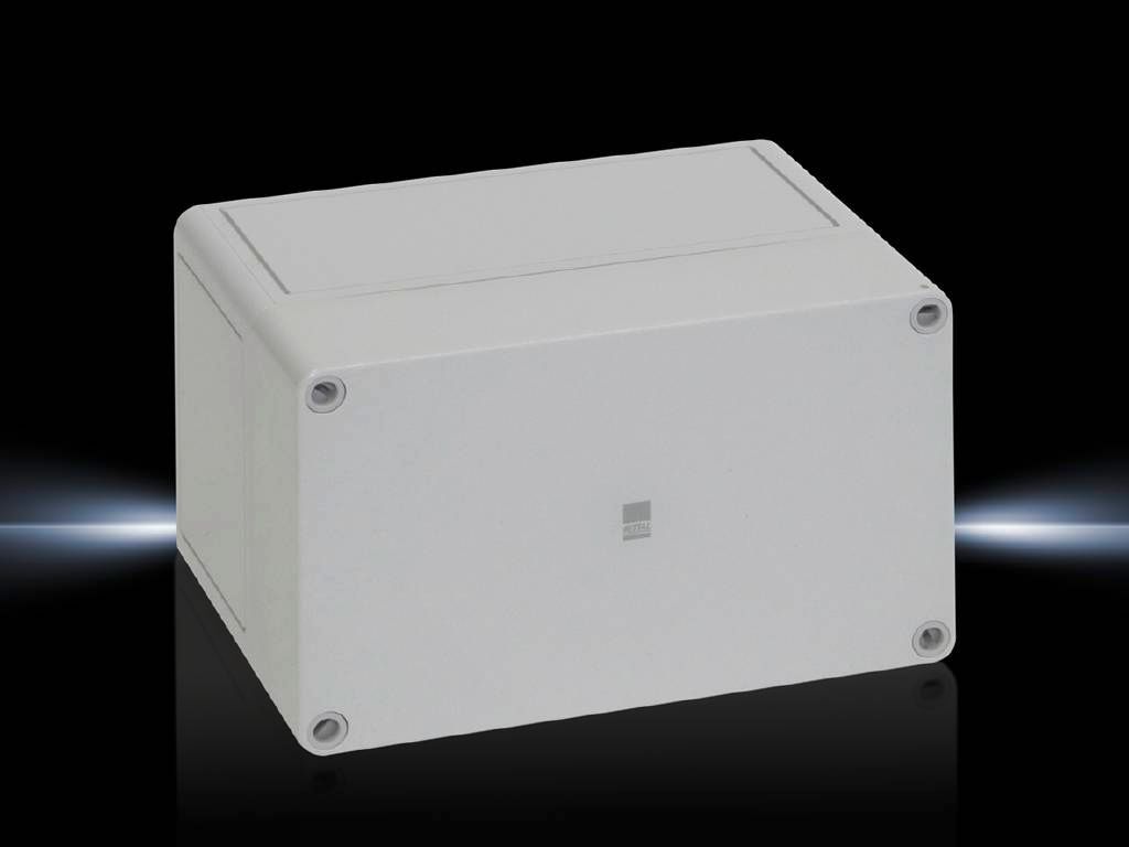 Rittal Wallmount Enclosure; 4.3" x 7.1" x 4.4"; Polycarbonate; Solid Cover; Screw Connection; NEMA 4X