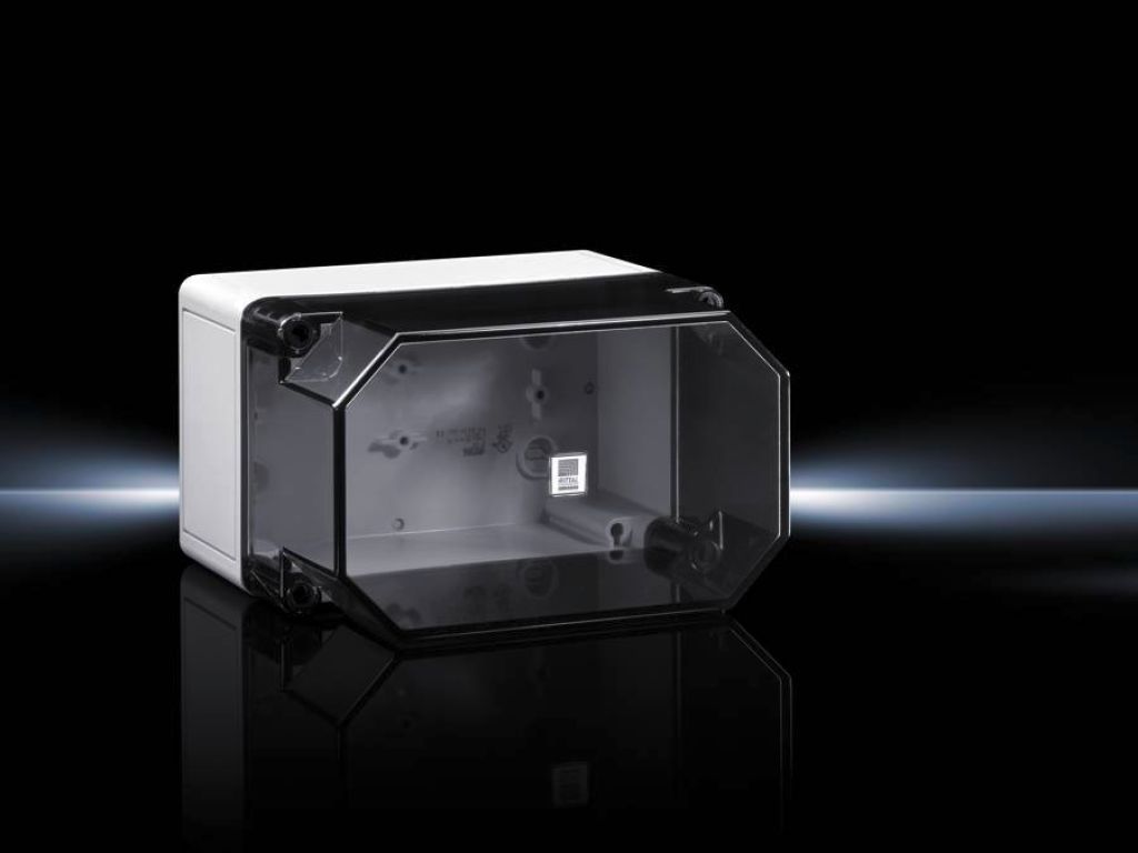 Rittal Wallmount Enclosure; 10" x 14.2" x 6.5"; Polycarbonate; Transparent Cover; Screw Connection; NEMA 4X