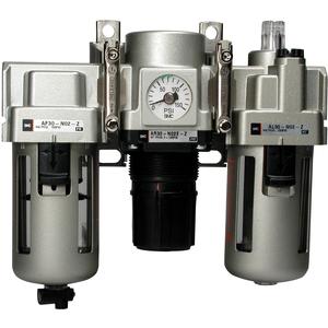 SMC Pneumatics Filter &plus; Regulator &plus; Lubricator; 10 Body; M5 Port; 0.7MPa Set Pressure; psi Units; Polycarbonate Bowl