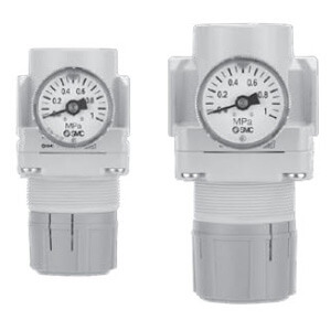 SMC Pneumatics Regulator; 40 Body Size; 1/2 NPT Port; 0.85MPa Set Pressure; w/ Bracket; psi; w/ Pressure Gauge