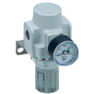 SMC Pneumatics Precision Regulator; 20 Body Size; 1/4 NPT Port; 0.6MPa Set Pressure; w/ Panel Mount Set Nut; psi Units