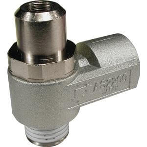 SMC Pneumatics Tamper-Proof Speed Controller; Elbow; 1/8 - 1/4 Standard Body Size; Meter-Out Control; 1/8 R/Rc Port