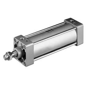 SMC Pneumatics Tie-Rod ISO/VDMA Cylinder; Double Acting Single Rod; 40mm Bore; 64mm Stroke; Rod/Front Flange Mount; Air Cushion; w/ metallic rod scraper