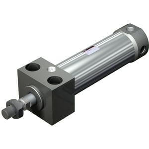 SMC Pneumatics Round Body Cylinder; Double Acting Single Rod; 32mm Bore; 100mm Stroke; Direct - Front Nose Mount; Rubber/Urethane Cushion