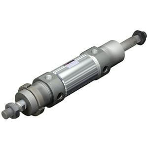 SMC Pneumatics Round Body Cylinder; Double Acting Double Rod; 40mm Bore; 15mm Stroke; Double End Mount; Rubber/Urethane Cushion
