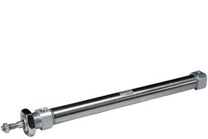 SMC Pneumatics Round Body ISO Cylinder; Double Acting Double - Non-Rotating Rod; 25mm Bore; 4mm Stroke; Double End Mount; Rubber/Urethane Cushion