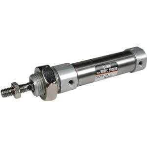 SMC Pneumatics Round Body ISO Cylinder; Double Acting Single Rod; 12mm Bore; 80mm Stroke; Clevis - Integrated Mount; Rubber/Urethane Cushion