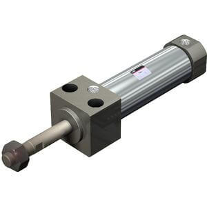 SMC Pneumatics Round Body ISO Cylinder; Double Acting Single Rod; 8mm Bore; 40mm Stroke; Direct - Bottom Mount; Rubber/Urethane Cushion